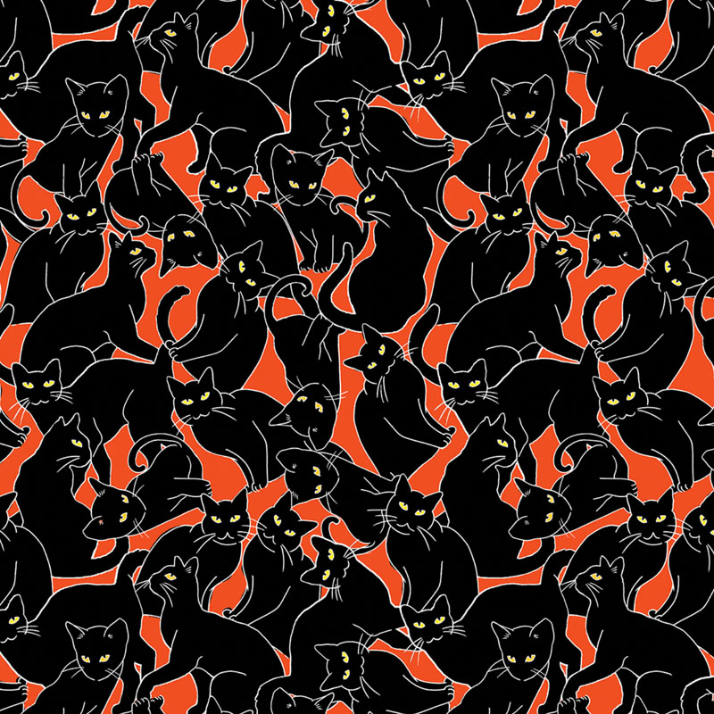 Happy Haunting By Kanvas Studio For Benartex - Glow In The Dark - Orange