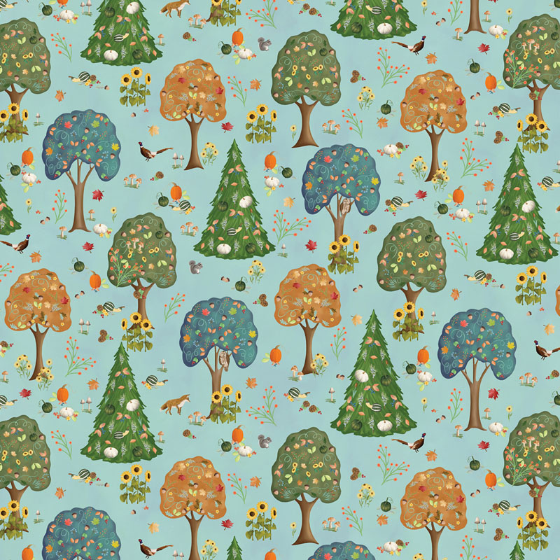 Enchanted Forest By Kanvas Studio For Benartex - Digitally Printed -  Blue