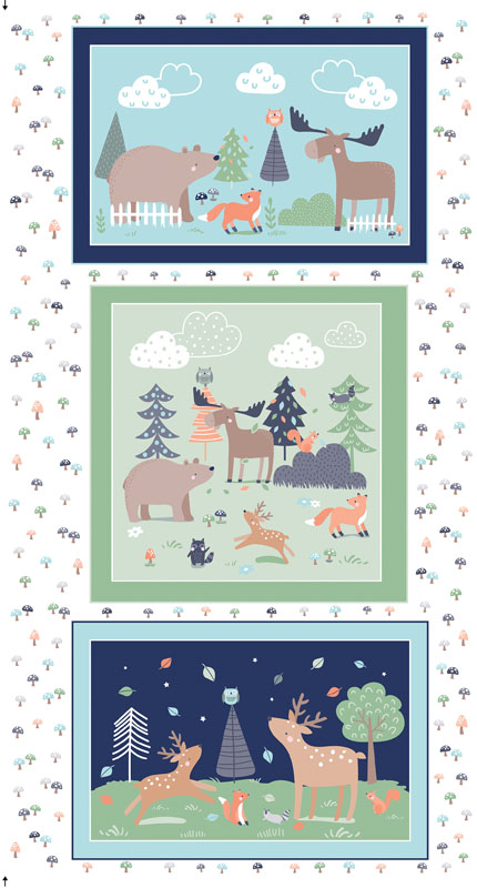 Cozy Forest Comfort Flannel By Benartex - Panel - White