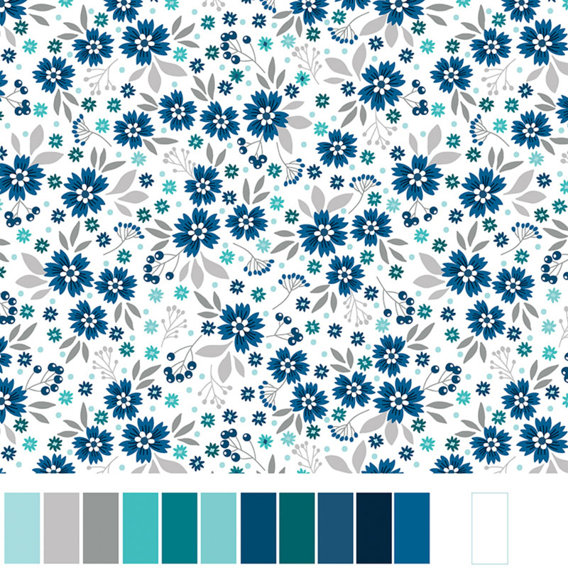 Among The Wildflowers Ii By Contempo Studio For Benartex - Indigo