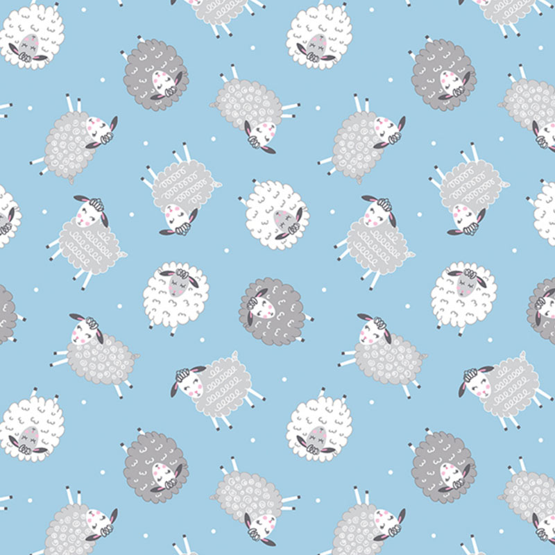 Sweet Little Lamb By Kanvas Studio For Benartex - Blue