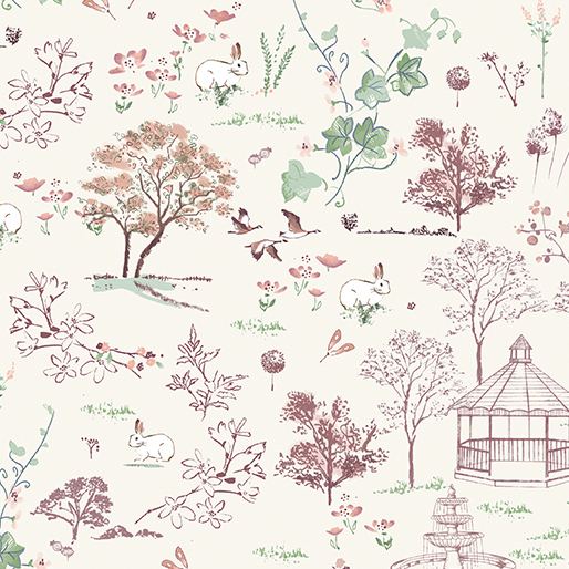 Sweet Meadow By Kanvas Studio For Benartex - Digitally Printed - Cream