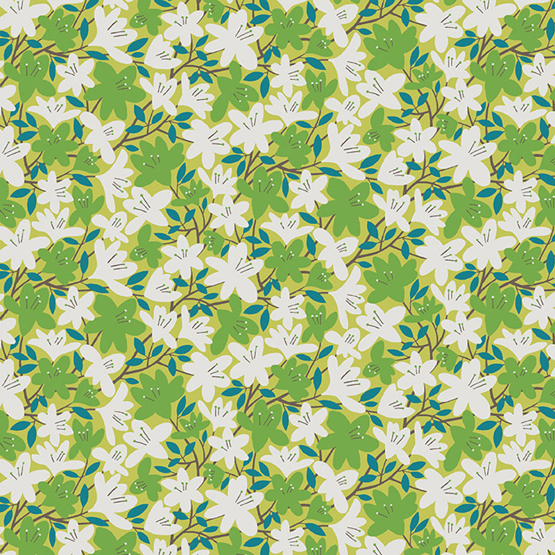 Blooming Color Ii By Wolff Paper For Benartex - Green