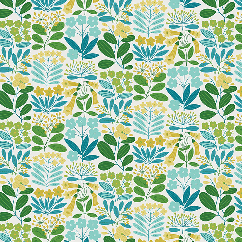 Blooming Color Ii By Wolff Paper For Benartex - Yellow/Multi