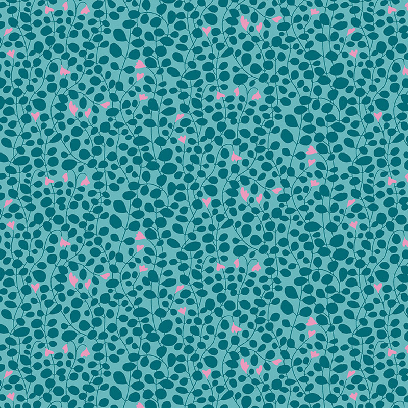 Blooming Color Ii By Wolff Paper For Benartex - Turquoise