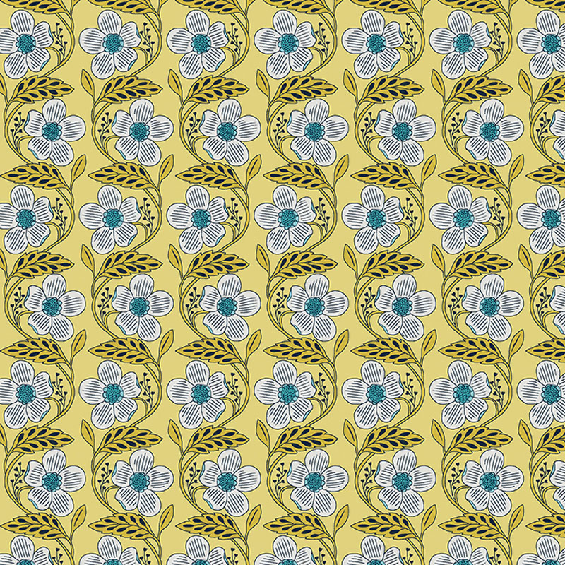 Blooming Color Ii By Wolff Paper For Benartex - Yellow