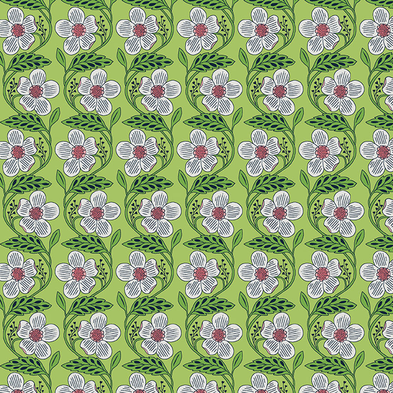 Blooming Color Ii By Wolff Paper For Benartex - Green