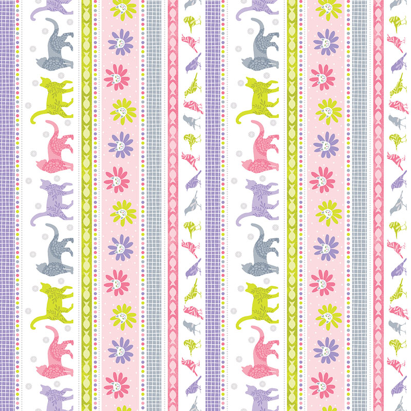 Cozy Cats By Contempo Studio For Benartex - Light Pink/Multi