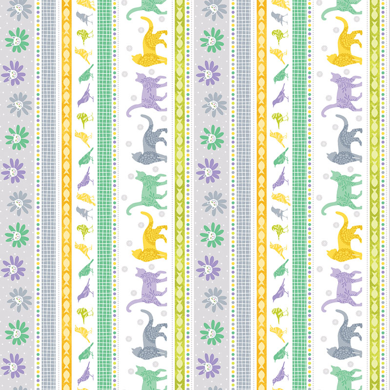 Cozy Cats By Contempo Studio For Benartex - Jade/Multi