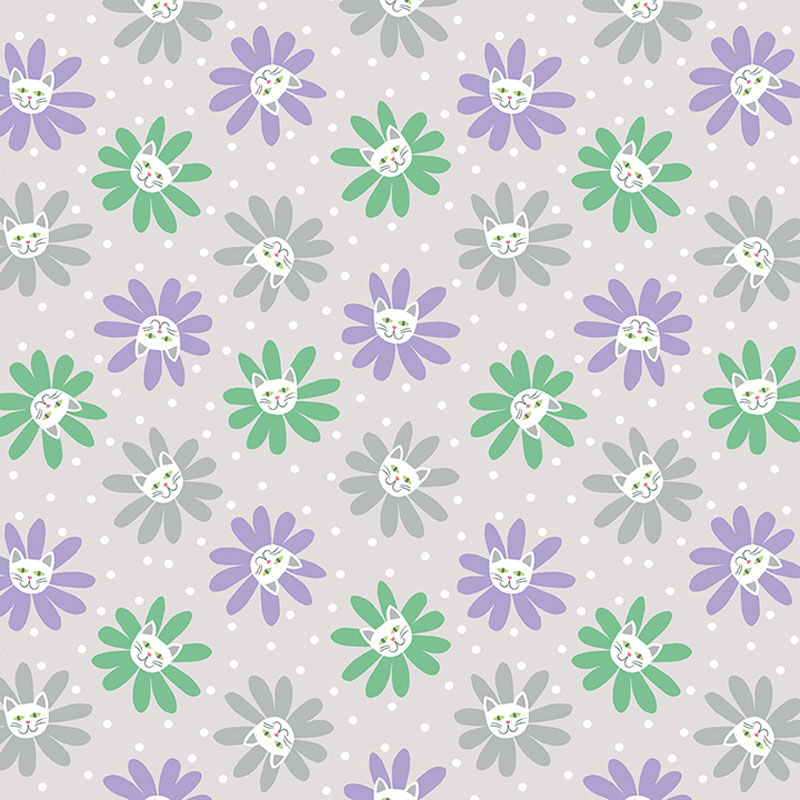 Cozy Cats By Contempo Studio For Benartex - Light Grey/Multi