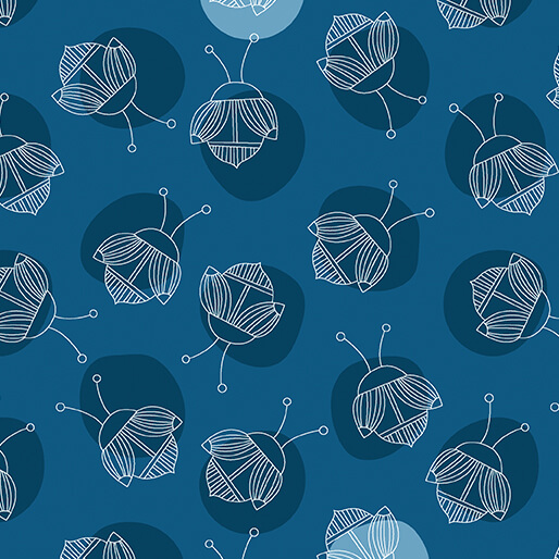Lucky Bugs By Contempo Studio For Benartex - Dark Blue