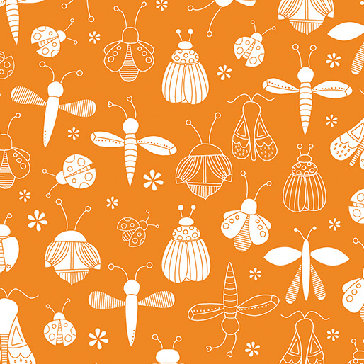 Lucky Bugs By Contempo Studio For Benartex - Tangerine