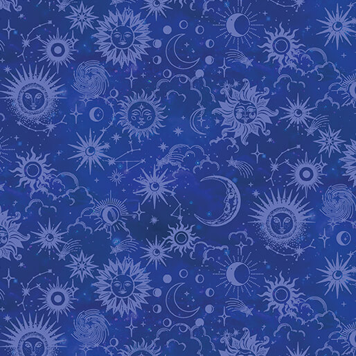 Celestial Skies By Skyline Studio For Benartex - Digitally Printed/Pearl - Lapis