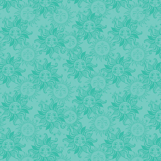 Celestial Skies By Skyline Studio For Benartex - Digitally Printed/Pearl - Medium Turquoise