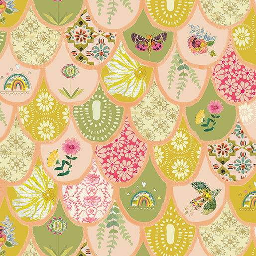 Follow Your Joy By Kelly Rae Roberts For Benartex - Digitally Printed - Peach/Multi