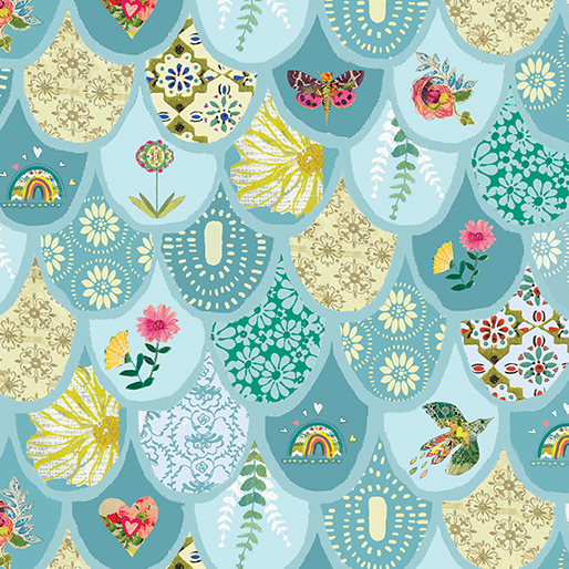 Follow Your Joy By Kelly Rae Roberts For Benartex - Digitally Printed - Teal/Multi