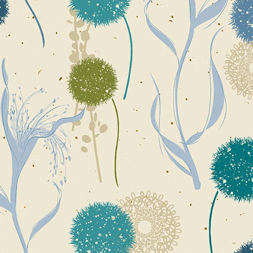 Wishflower By Rachel Rossi Designs For Benartex - Digitally Printed - Blue/Multi