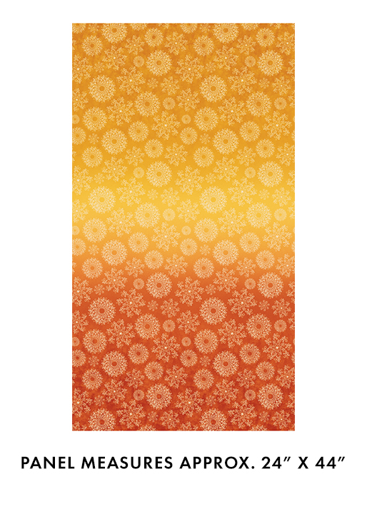 Wishflower By Rachel Rossi Designs For Benartex - Digitally Printed - Orange/Gold