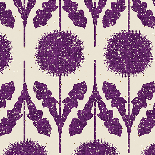 Wishflower By Rachel Rossi Designs For Benartex - Digitally Printed - Purple