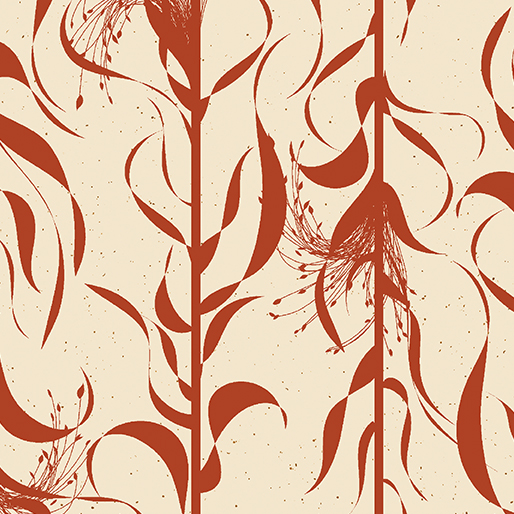 Wishflower By Rachel Rossi Designs For Benartex - Digitally Printed - Orange/Natural
