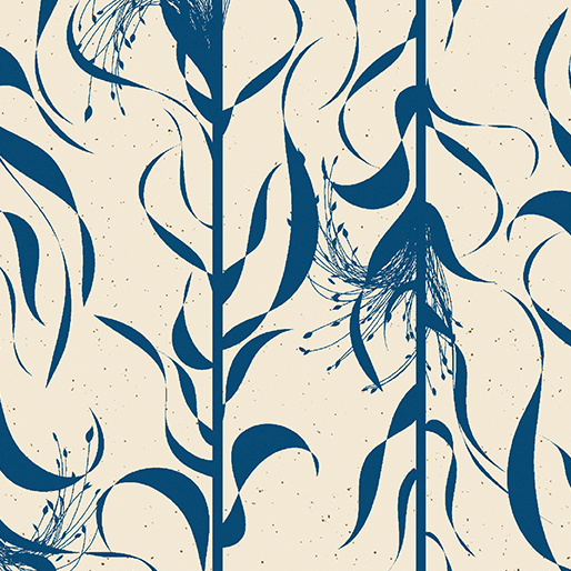 Wishflower By Rachel Rossi Designs For Benartex - Digitally Printed - Blue/Natural