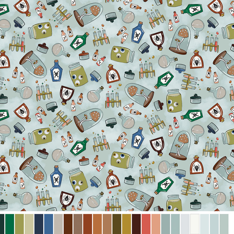 Spellbound  By Marin Sutton For Benartex - Digitally Printed - Gray