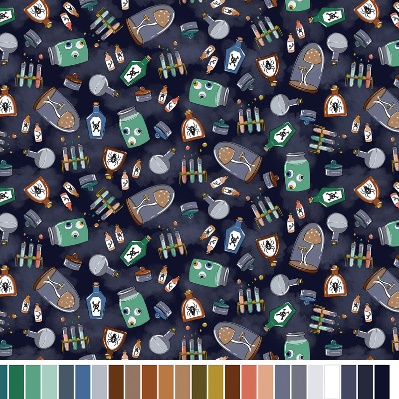 Spellbound  By Marin Sutton For Benartex - Digitally Printed - Navy