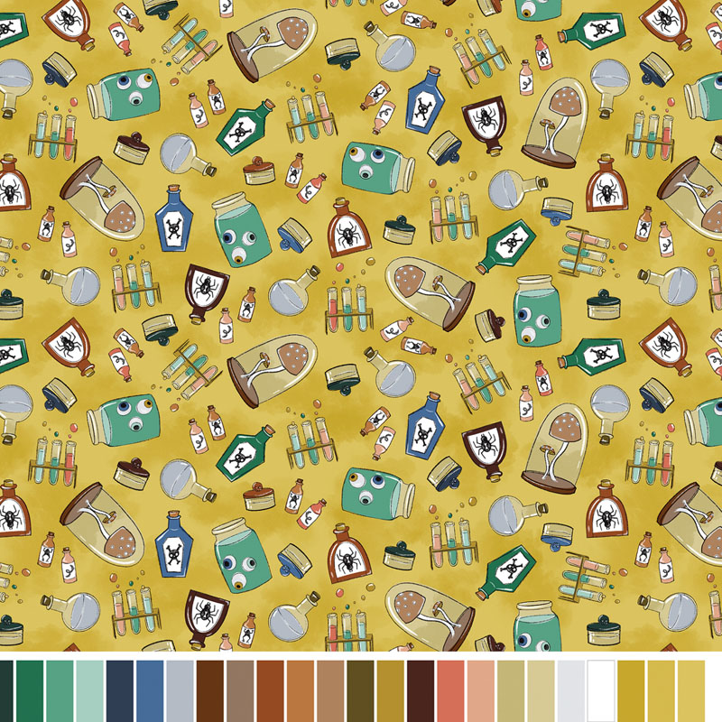 Spellbound  By Marin Sutton For Benartex - Digitally Printed - Mustard