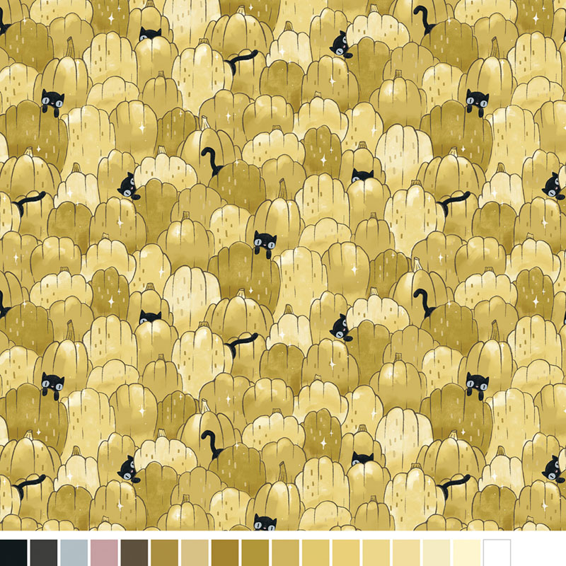 Spellbound  By Marin Sutton For Benartex - Digitally Printed - Golden Pumpkin