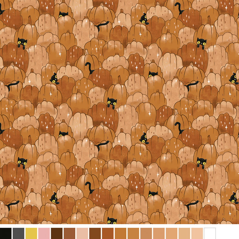 Spellbound  By Marin Sutton For Benartex - Digitally Printed - Brown Pumpkin
