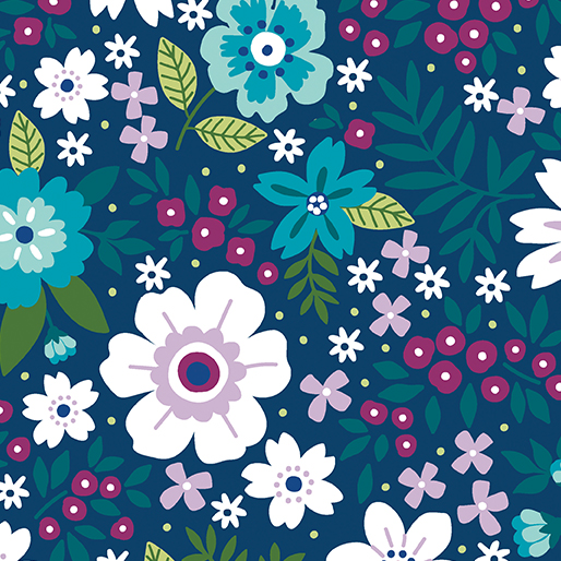 Seaside Garden By Contempo Studio For Benartex - Cobalt