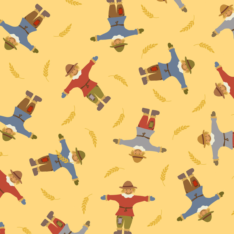 Small Things - Snuggle Season By Lewis & Irene - Scarecrows On Harvest Yellow