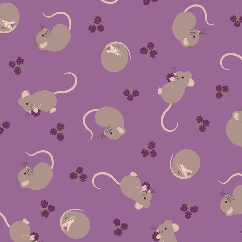 Small Things - Snuggle Season By Lewis & Irene - Harvest Mice And Berries On Warm Lavender