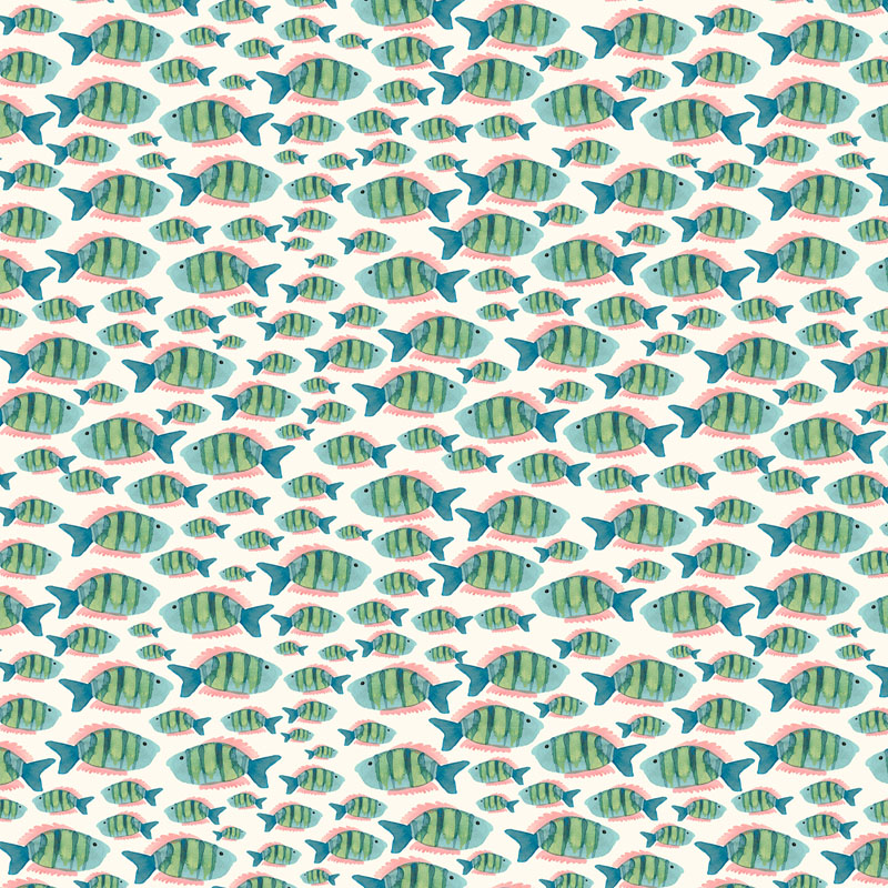 Under The Sea By Wee Blue Bell For Lewis & Irene - Shoal Of Fishes - Reef