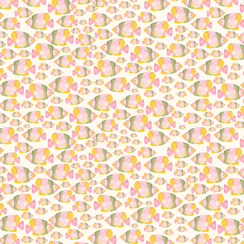 Under The Sea By Wee Blue Bell For Lewis & Irene - Shoal Of Fishes - Coral