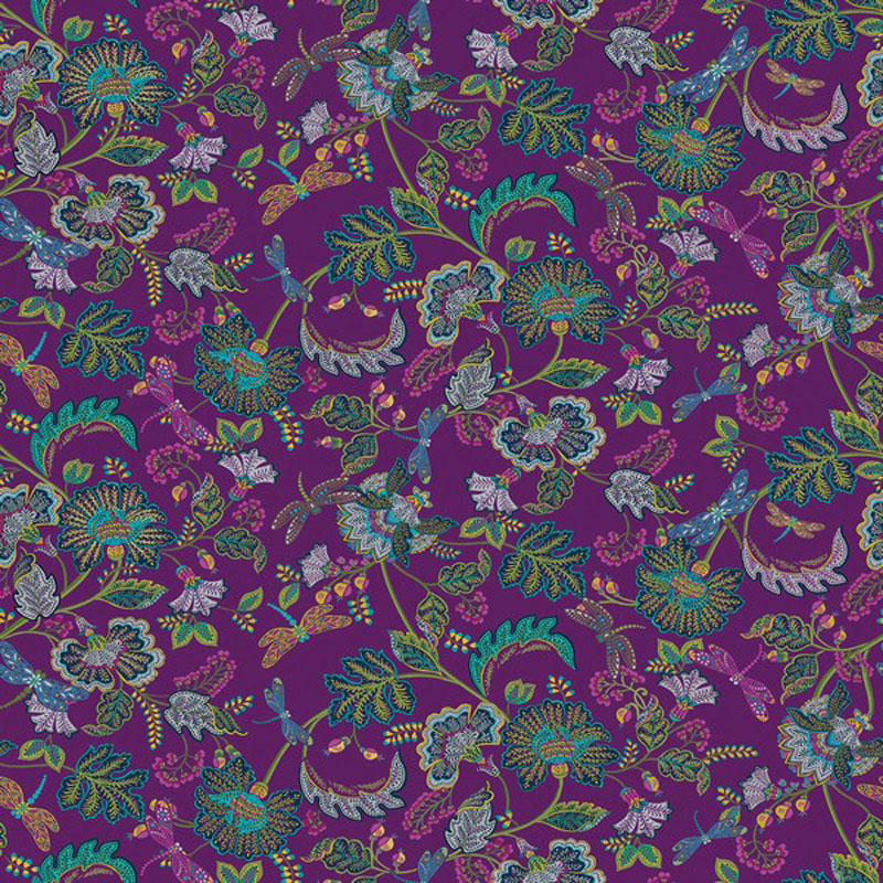 Jacobean Garden By Kanvas Studio For Benartex Digitally Printed - Berry