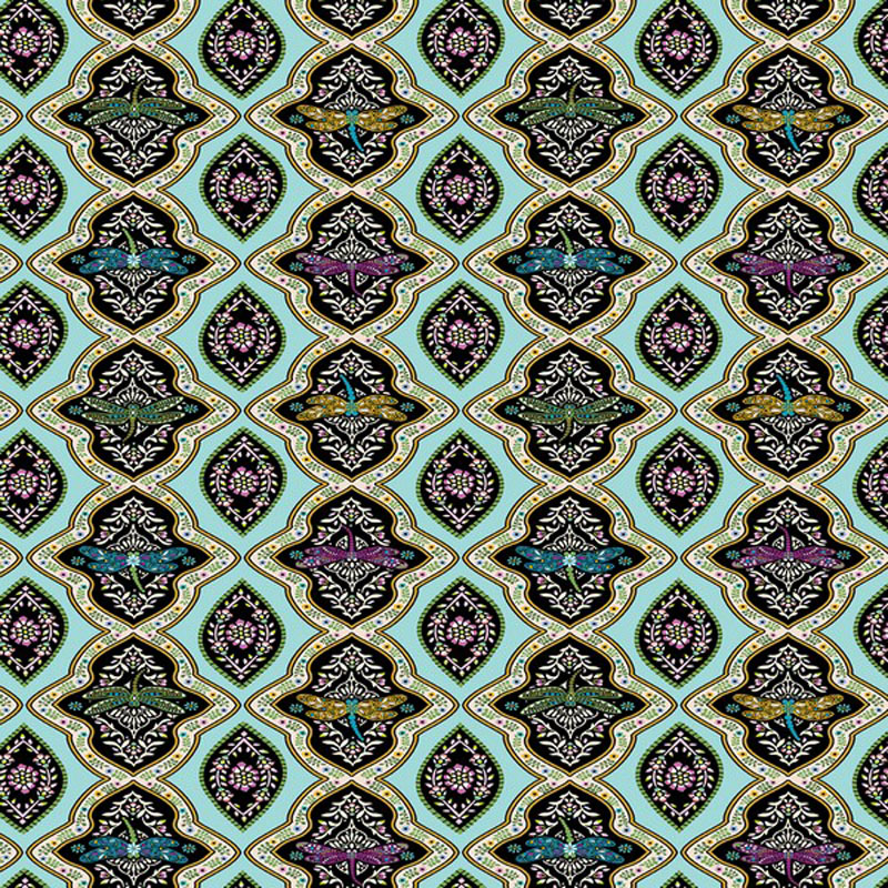 Jacobean Garden By Kanvas Studio For Benartex Digitally Printed - Aqua