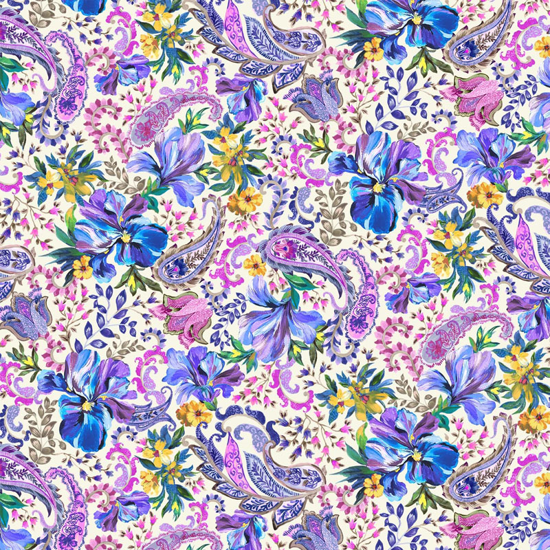 Brush Of Iris By Michael Miller - Fields Of Affection - Cream