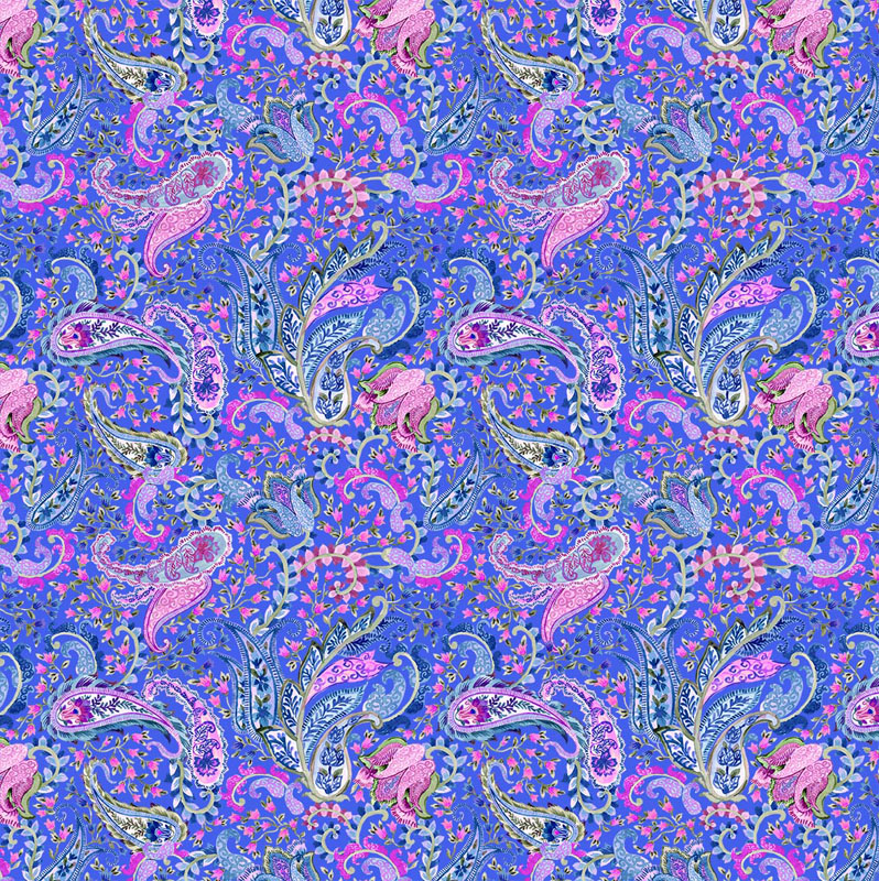 Brush Of Iris By Michael Miller - Violet Muse - Azure