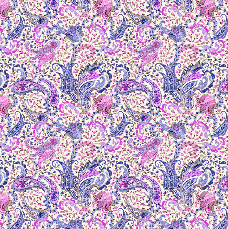 Brush Of Iris By Michael Miller - Violet Muse - Cream