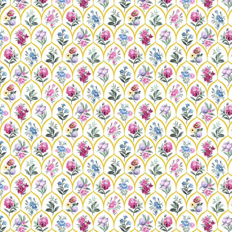 Bohemian Lane By Michael Miller - Wild Flower Mosaic - Cream
