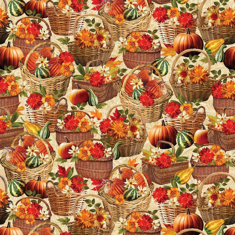 Harvest Beauty By Kanvas Studio For Benartex - Digitally Printed - Cream/Multi