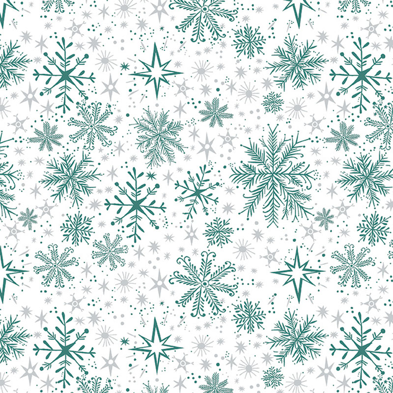 Magical Season By Katie Daisy For Benartex - Pearlescent - White/Teal
